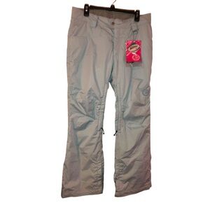 Betty Rides Light Baby Blue Women's SnowPants with Utility Details